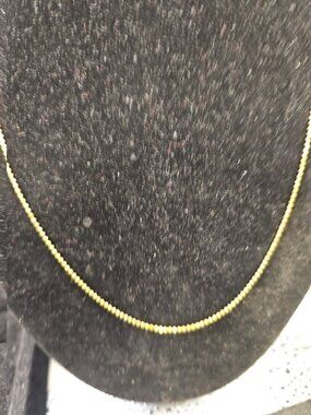 Necklace Fine Bead Link 19" Spring Ring Closure  .925 Silver Gold-tone Overlay